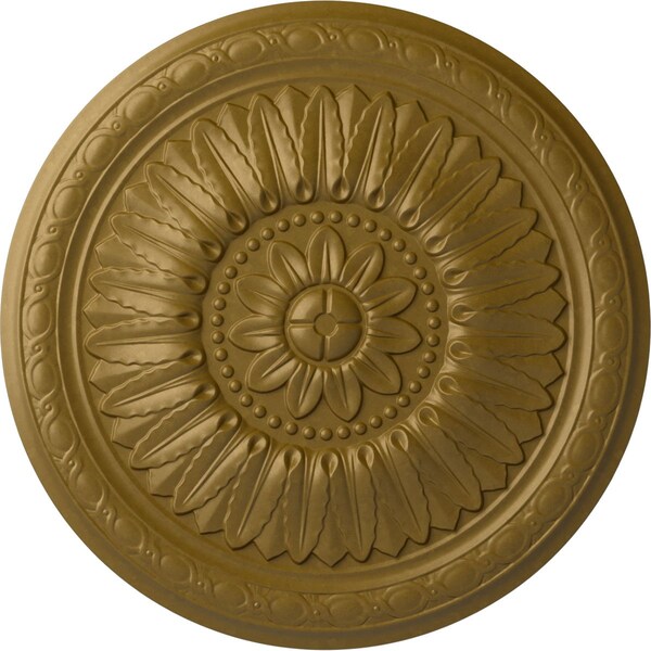 Ekena Millwork Temple Ceiling Medallion (Fits Canopies up to 9 1/4"), Hand-Painted Gold, 24"OD x 1 5/8"P CM24TEGLS - main